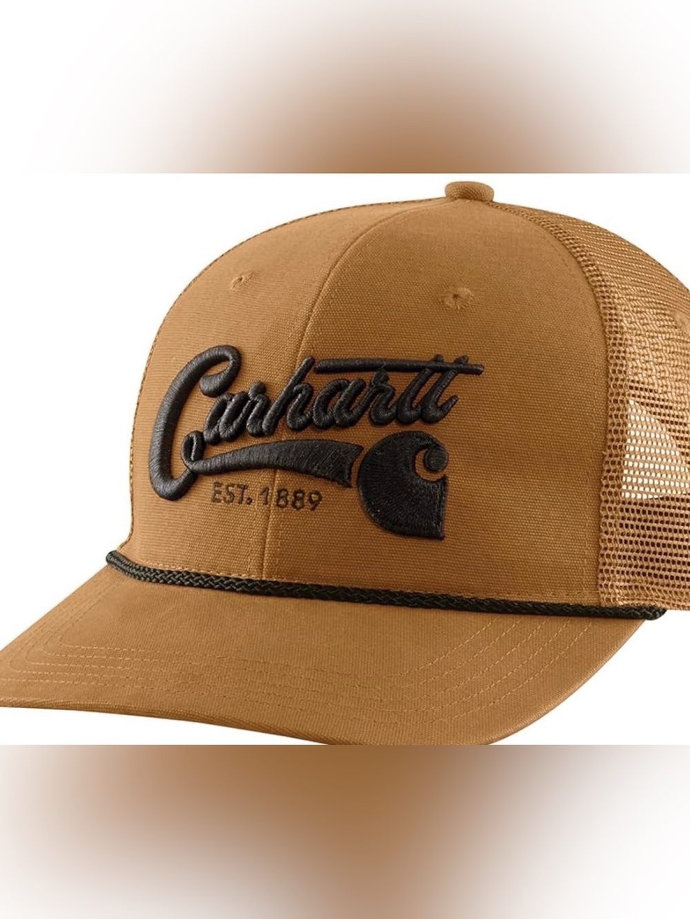 Carhartt Tan Brown Logo Mesh Trucker Hat